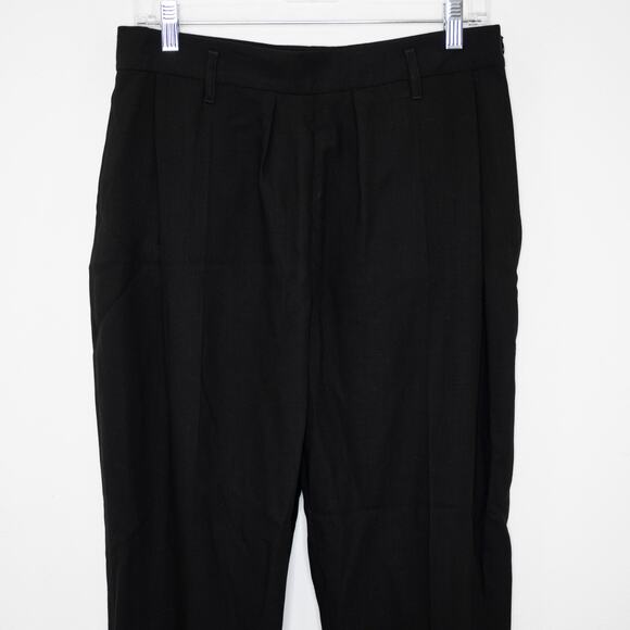 Ann Demeulemeester Pleated Trouser Black Fleecewool Cuffed Relaxed Fit SZ 8 NWT - Picture 6 of 10